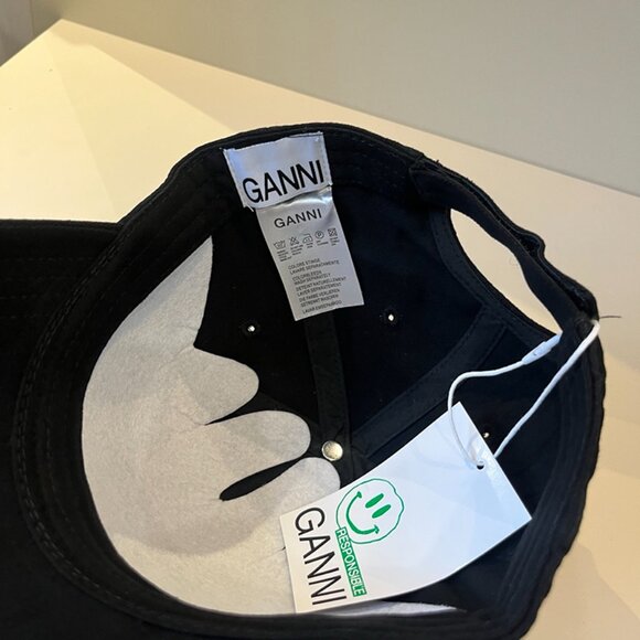 Ganni Black Baseball Cap - Picture 7 of 8